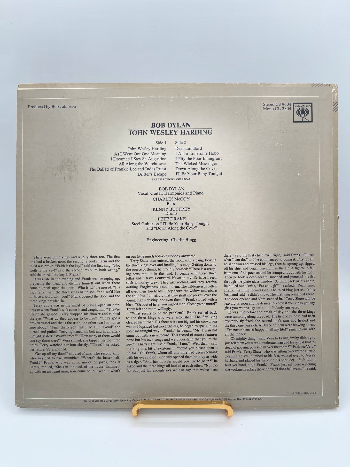 Bob Dylan - John Wesley Harding (1967 2-eye Pressing)
